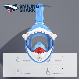 Smiling Shark Mặt Nạ Lặn Chống Sương Mù Hình Cá Mập Mặt Cười Có Gương Chuyên Nghiệp Bảo Vệ Toàn Diện Cho Trẻ Em