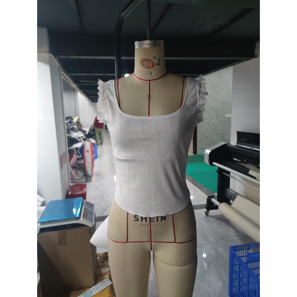 Áo Crop Top Y2K Phối Ren Màu Trắng Sữa Phong Cách Vintage Thập Niên 90 Dễ Thương