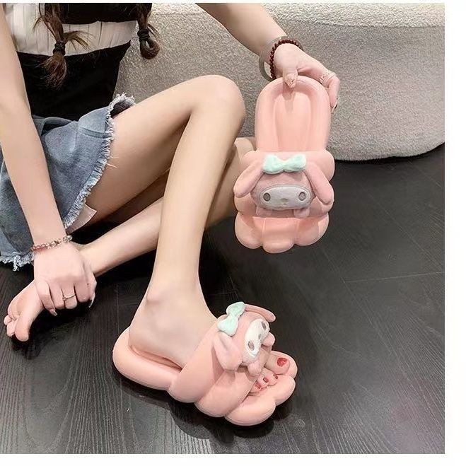 Dép 2 Quai Ngang Đế Mềm Họa Tiết Hoa Dễ Thương AA4145