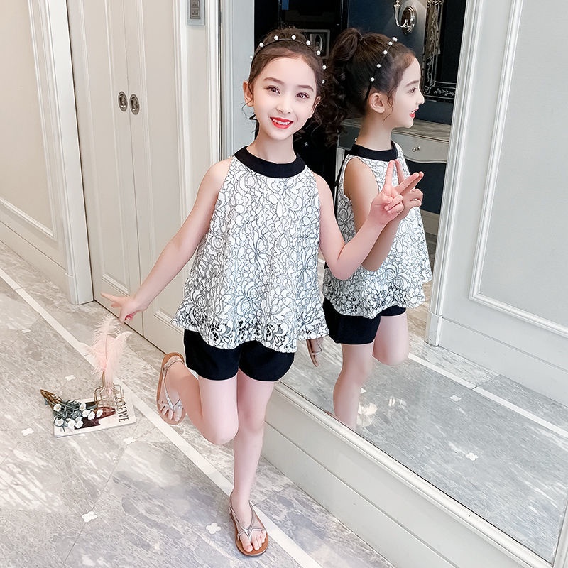 Set Đồ Mùa Hè 2 Món Gồm Áo + Quần Dài Thời Trang Hàn Quốc Cho Bé Gái 3-4 - 5-6 - 7-8 - 9-10 - 11-12 Tuổi 2023 Áo Thun Thiết Kế Mới Năng Động Thời Trang