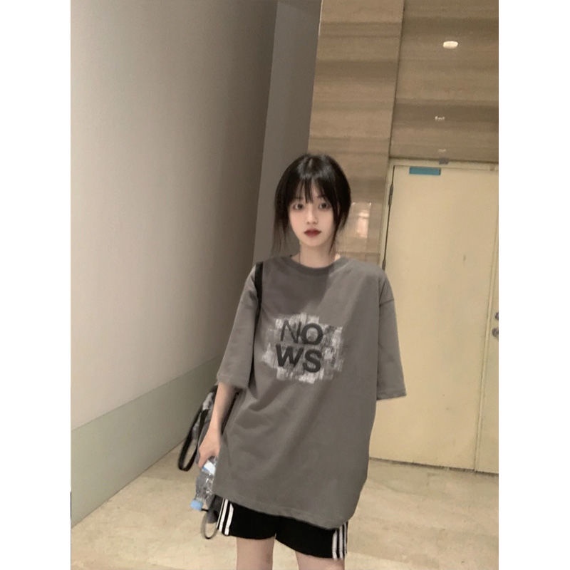 Áo Thun Tay Ngắn Dáng Rộng Phong Cách Preppy Ngọt Ngào Thời Trang Mùa Hè Cho Học Sinh