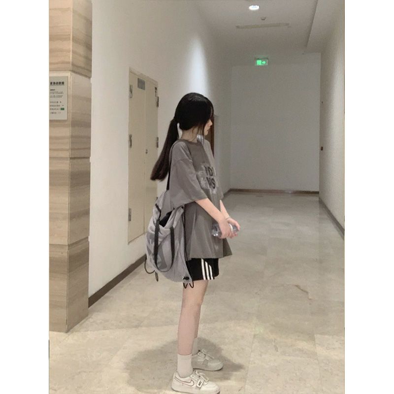 Áo Thun Tay Ngắn Dáng Rộng Phong Cách Preppy Ngọt Ngào Thời Trang Mùa Hè Cho Học Sinh