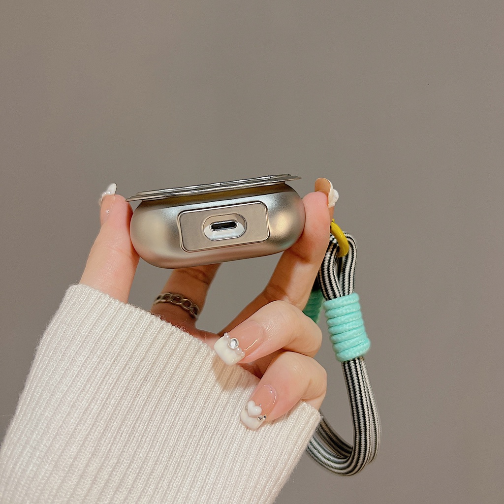 Vỏ Bảo Vệ Hộp Sạc Tai Nghe Bluetooth Không Dây AirPods 1 2 gen3 pro2 2022 Bằng PC Cứng Mạ Điện Họa Tiết Hoạt Hình Màu Bạc Chống Rơi