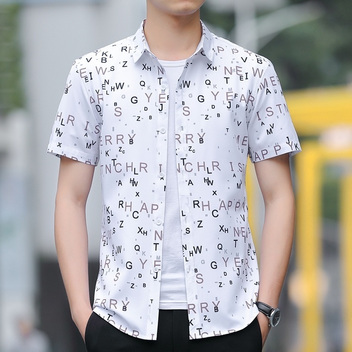 Áo Sơ Mi Lụa Lạnh Tay Ngắn Nhanh Khô Phong Cách Thời Trang Mới Cho Nam Giới [40% off]