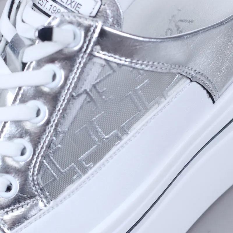 Giày lưới nữ 35-40 2023 giày lười không gót nâng cao bên trong 8cm đế dày cho nữ