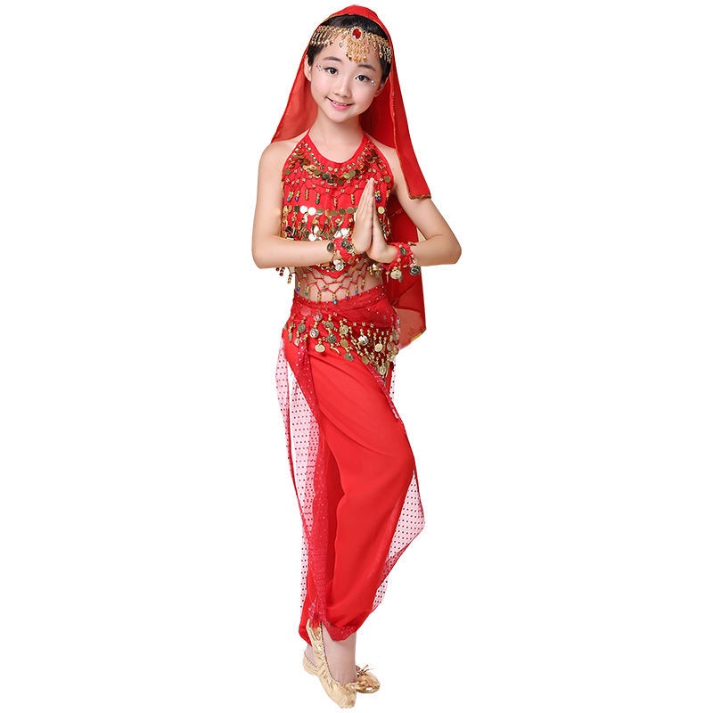Đầm Múa Bụng Phong Cách Ấn Độ Xinh Xắn Cho Bé Gái