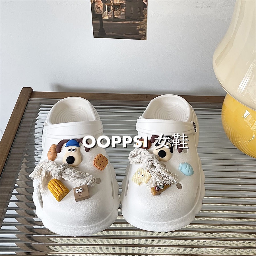 Giày Sandal Đế Dày Chống Trượt Hai Cách Mang Hình Chú Chó Hoạt Hình Siêu Hot DIY