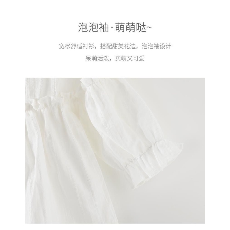 Áo Sơ Mi Trắng Dài Tay Cổ Búp Bê Thời Trang Xuân Thu Cho Trẻ Em Gái