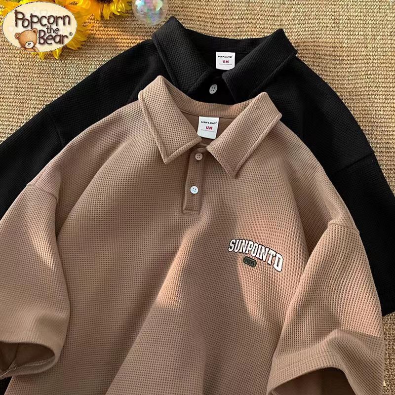 Áo Thun Polo Ngắn Tay Dáng Rộng In Chữ Đơn Giản Thời Trang Mùa Hè Cho Nam