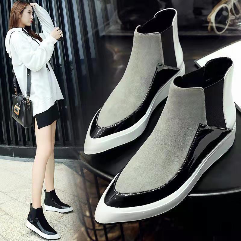 Giày Boot Chelsea Mũi Nhọn Đế Dày Chất Liệu Da Cao Cấp Thời Trang Mùa Xuân Theo Phong Cách Châu Âu Cho Nữ