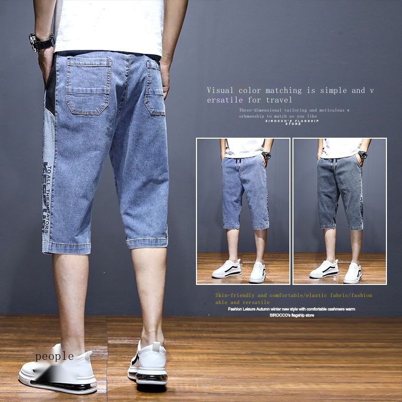 Quần Short Denim Ống Rộng Thời Trang Mùa Hè Dành Cho Nam