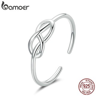 Nhẫn Bamoer Bạc Thật 925 Mặt Biểu Tượng Vô Cực Hình Học Thanh Lịch Cho Nữ BSR143
