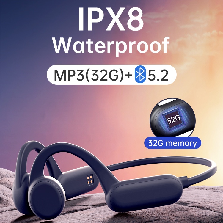 X18 Pro Dẫn xương bơi Tai nghe không dây Bluetooth Tai nghe chống nước IPX8 với RAM 32G Micrô nhạc Mp3
