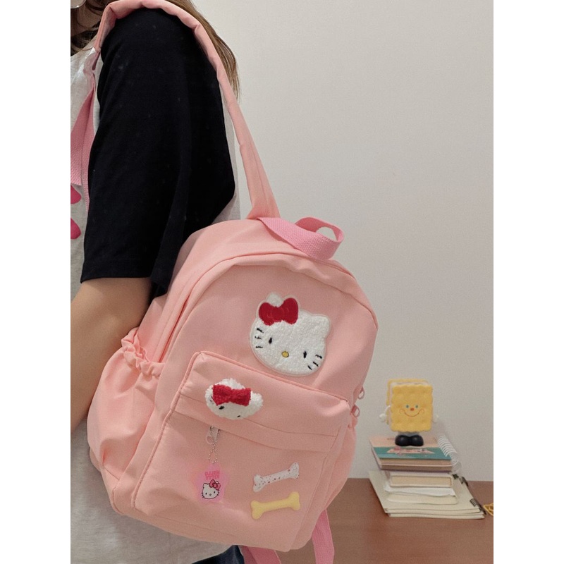 Ba Lô Học Sinh In Hình Mèo Kitty Dễ Thương