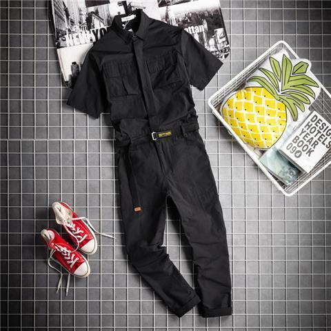 Hàng Có Sẵn!Áo Liền Quần Ngắn Tay Dáng Rộng Thời Trang Mùa Hè Nhật Bản Cá Tính Dành Cho Nam