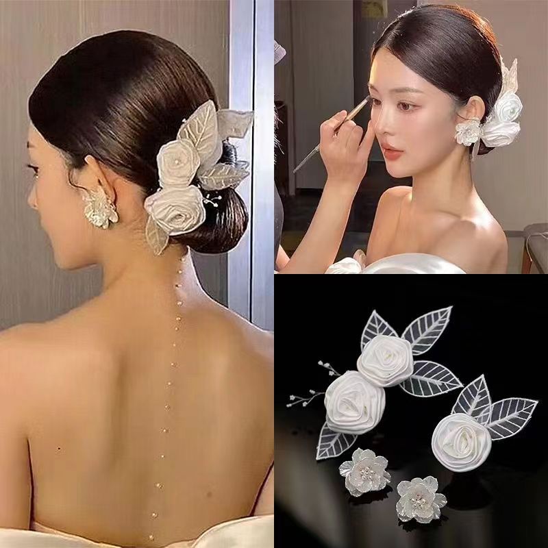 Trâm Cài Tóc Hình Hoa Phong Cách Hàn Quốc Cao Cấp Cho Cô Dâu