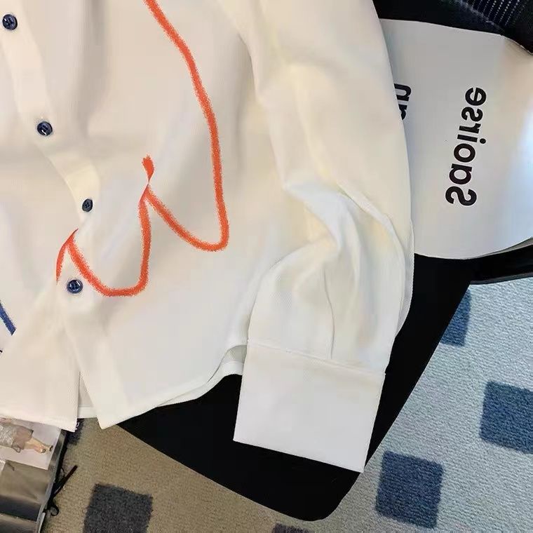 Áo Sơ Mi Tay Dài Dáng Rộng In Họa Tiết Graffiti Thời Trang Xuân Thu 2023 Cho Nữ