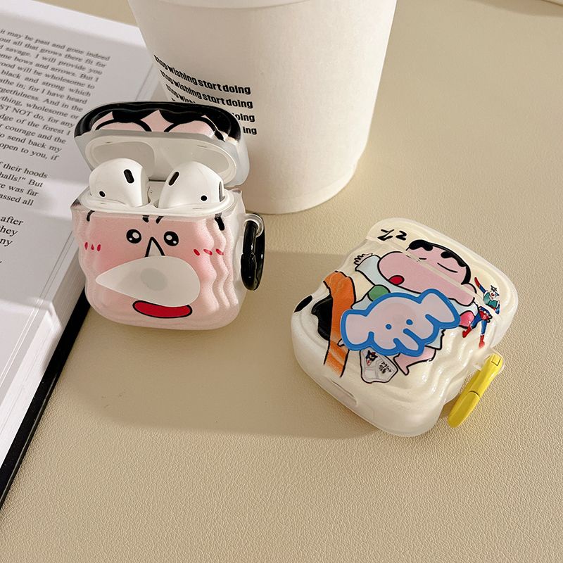 Vỏ Bảo Vệ Hộp Sạc Tai Nghe Bluetooth Không Dây Airpods 2 / 3 Họa Tiết Hoạt Hình Cậu Bé Bút Chì Dễ Thương