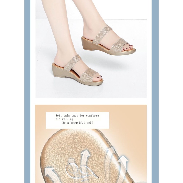 Dép Sandal Đế Xuồng Dày Thời Trang Mùa Hè 2023 Mới Cho Nữ Trung Niên