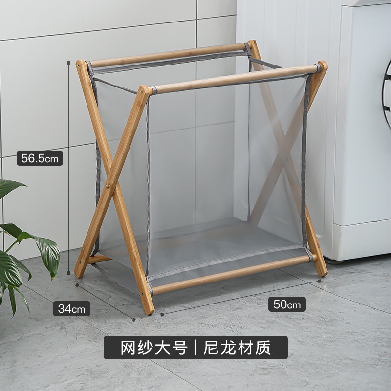Giỏ Đựng Đồ Dơ Bằng Gỗ Tre Có Thể Gấp Lại Tiện Dụng