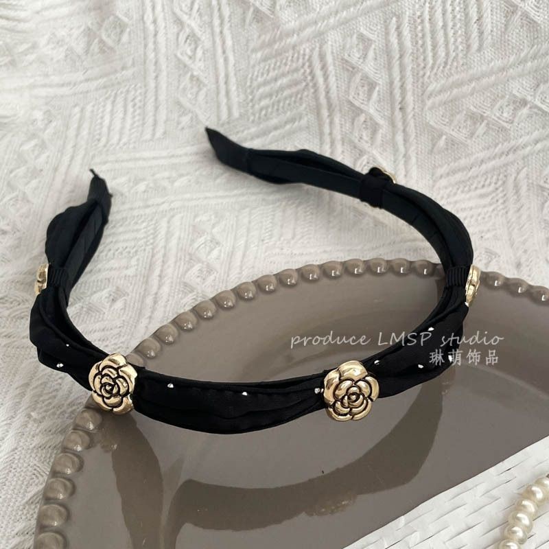 Băng Đô Cài Tóc Màu Đen Phong Cách Pháp Thanh Lịch Thời Trang Xuân Hè Cho Nữ