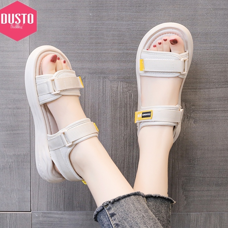 （DUSTO）Xăng đan Thể Thao Quai Dán Đế Phẳng Chống Trượt Đa Năng Mẫu Mới 2023 Dành Cho Học Sinh Đi Biển Mùa Hè