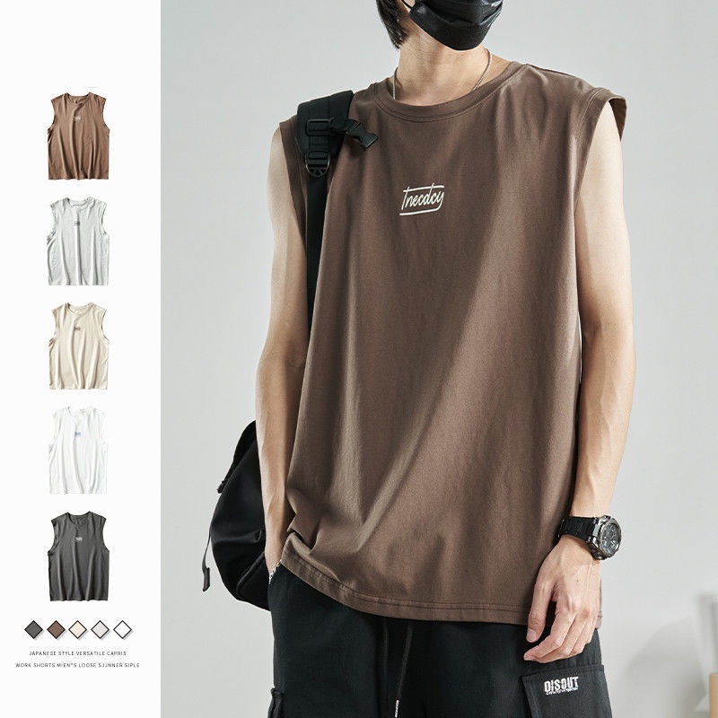 Áo Ba Lỗ Thể Thao Cổ Tròn Thời Trang Mùa Hè Hàn Quốc Cho Nam