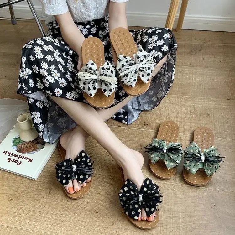 Dép Sandal Họa Tiết Chấm Bi Thời Trang Dành Cho Nữ