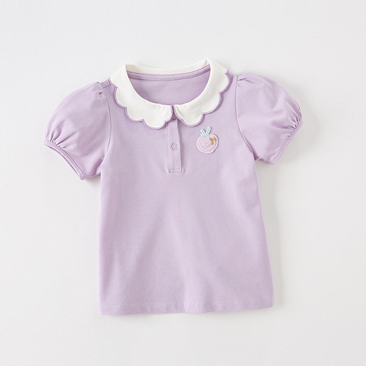 Áo Thun Cotton Tay Ngắn Cổ Búp Bê Thời Trang Mùa Hè Mới 2023 Cho Bé Gái