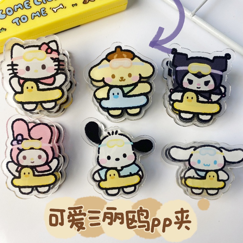 Kẹp Gắn Ảnh Bằng Acrylic Đa Năng Họa Tiết Hoạt Hình Sanrio Xinh Xắn