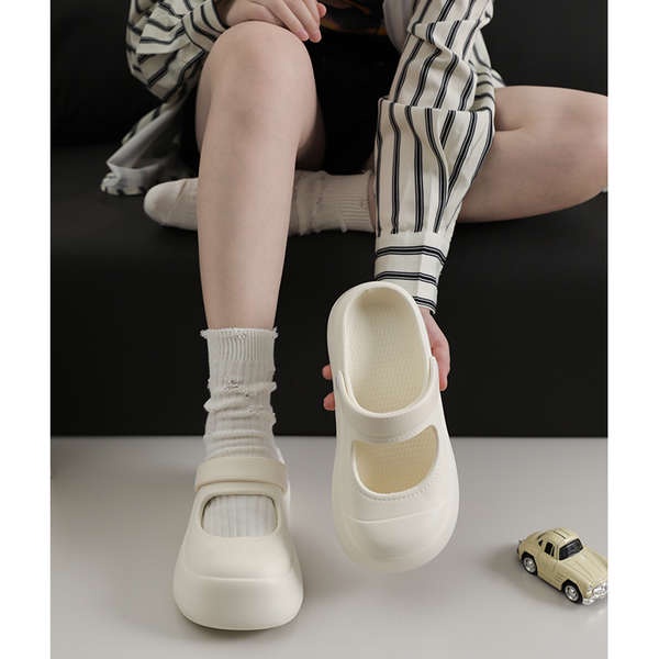 Mary Jane Dép Nhựa EVA Chống Trượt Phong Cách Hàn Quốc Thời Trang Mùa Hè Cho Nữ