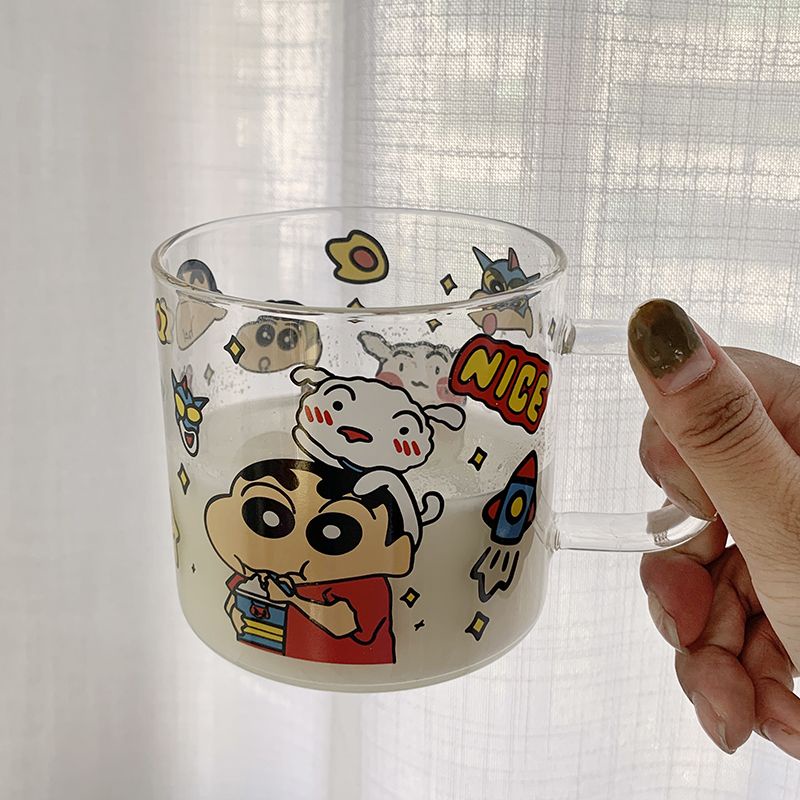 Cốc Uống Nước Bằng Gốm Sứ Cao Cấp Họa Tiết Hoạt Hình Cậu Bé Bút Chì Shin-Chan Nhật Bản Dễ Thương Sáng Tạo Phong Cách Nhật Bản Làm Quà Tặng Sinh Nhật Bạn Bè