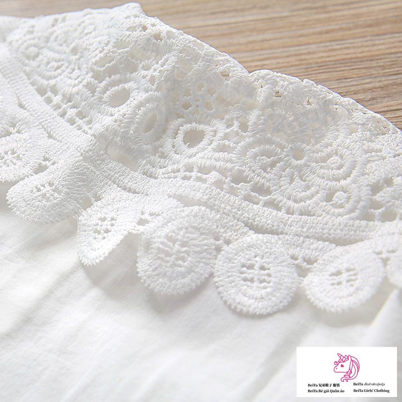 Beita ~ girls spring autumn shirt 2023 new style baby girl long-sleeved lace phiên bản hàn quốc thời trang đế búp bê cổ áo sơ mi trắng mùa hè