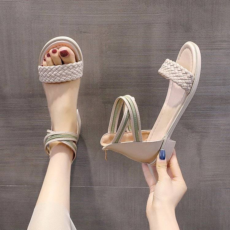 Xăng đan Mùa Hè 2023 Phong Cách La Mã Có Khóa Kéo Mới Cho Nữ