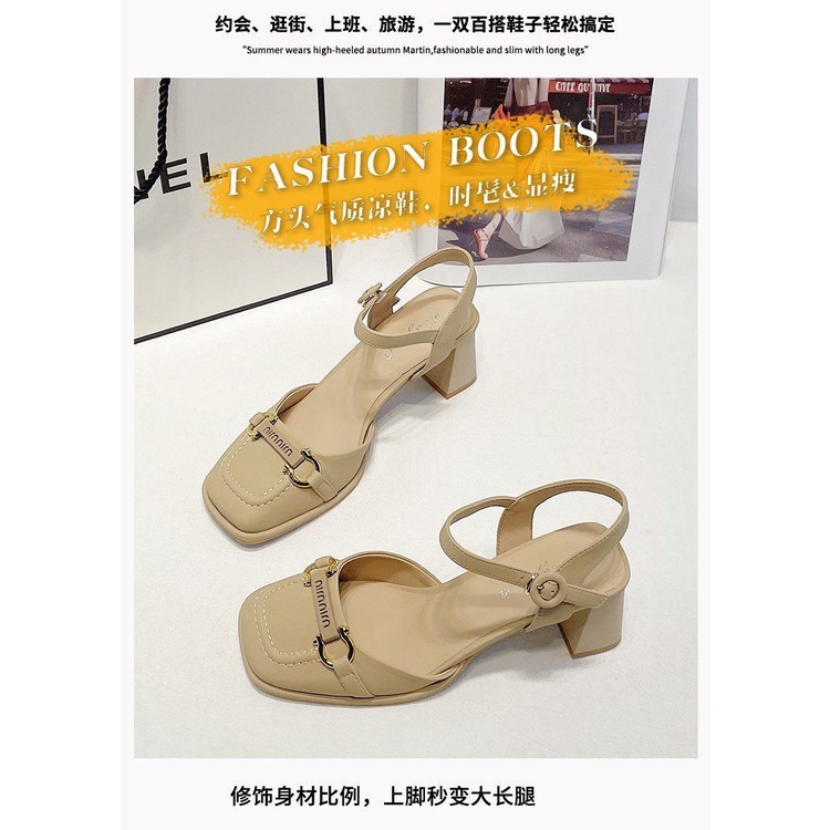 Sandal Cao Gót Một Dây Phong Cách Roman Thời Trang Mùa Hè 2023 Mới Cho Nữ