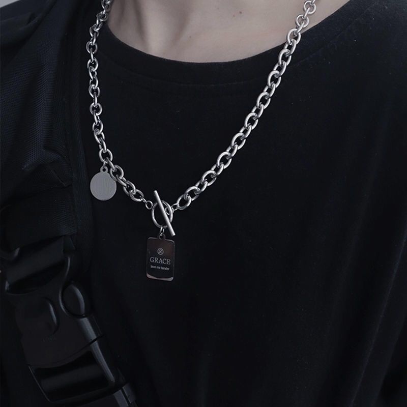 Vòng cổ Titan Phong Cách Harajuku Âu Mỹ Cá Tính Cho Nam Nữ