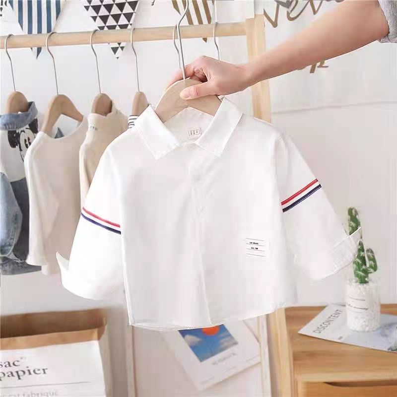 Áo Sơ Mi cotton Tay Dài Thời Trang Xuân Thu Dành Cho Bé Trai