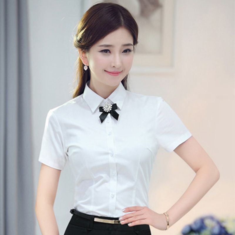 Áo Sơ Mi Tay Ngắn Dáng Ôm Phong Cách Hàn Quốc Thời Trang Xuân Hè Mới Cho Nữ