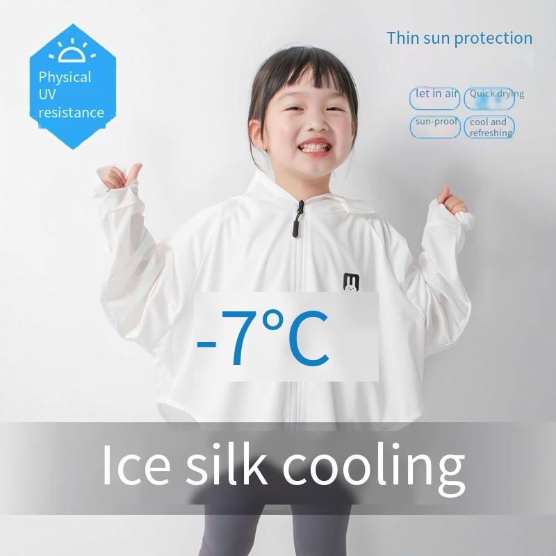 2023 quần áo chống nắng lụa băng dành cho cha mẹ và con cái quần áo chống nắng chống tia cực tím quần áo chống nắng trẻ em bé gái