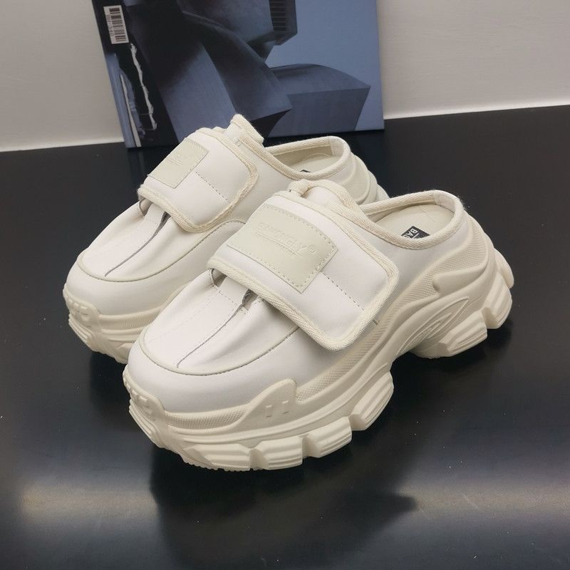 Giày chunky độn cao gầy đế dày Velcro mẫu mới 35-40 năm 2023 dép sục thường ngày sành điệu instagram