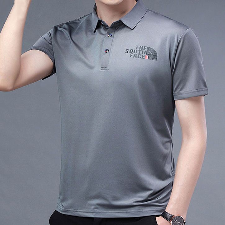 Áo phông nam ngắn tay lưới lụa băng khô nhanh mẫu mới M-4XL áo POLO in hoa màu trơn trẻ trung và trung niên dễ phối đồ