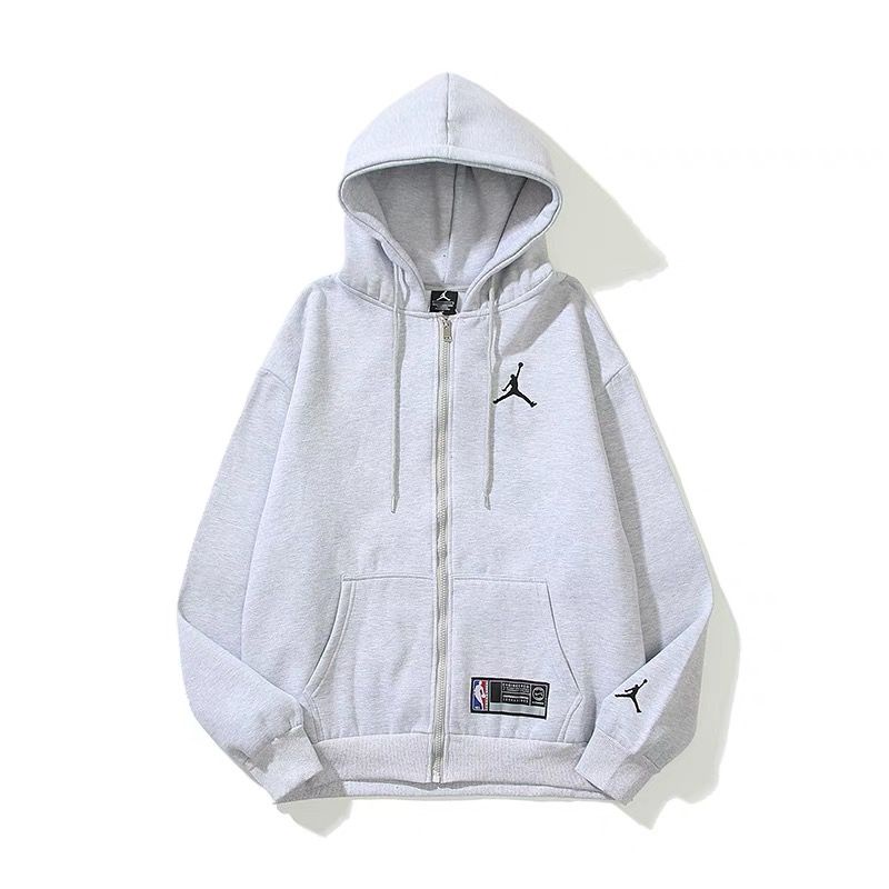 Áo Khoác Cardigan Có Mũ Trùm Dáng Rộng Khóa Kéo In Hình Bẫy J Thời Trang Thu Đông Cho Các Cặp Đôi