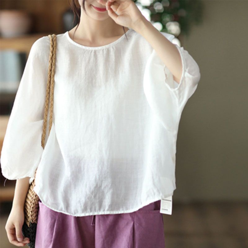 Hàng Mới Về Mới Áo Thun Cotton Lanh Mỏng Cao Cấp Tay Cánh Dơi Phong Cách Pháp Cổ Điển Thời Trang Cho Nữ 2022