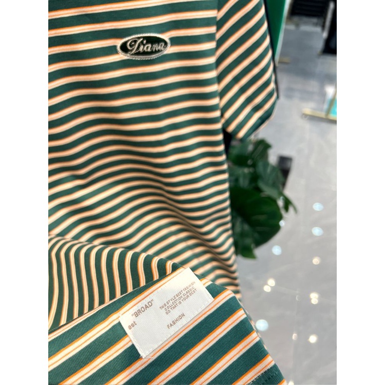 Áo Thun Cotton Ngắn Tay Kẻ Sọc Ngang Thêu Họa Tiết Thời Trang Mùa Hè Cho Nam