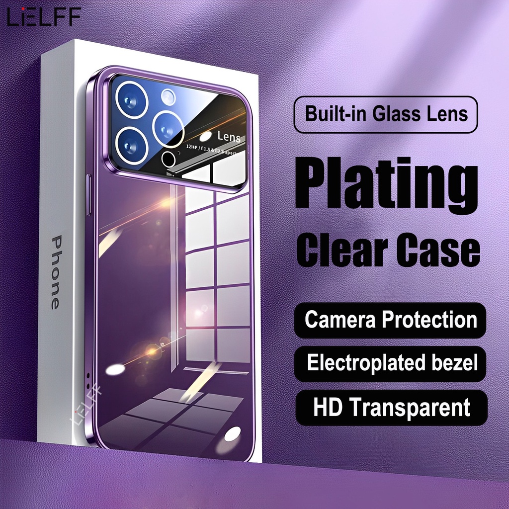 Ốp Lưng Trong Suốt Viền Mạ Cho Điện Thoại iPhone 14 pro max 13 12 11 pro max viền vuông