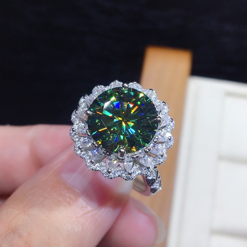 Nhẫn Đính Đá Zircon Xanh Lam Độc Đáo Thời Trang Dễ Phối Đồ