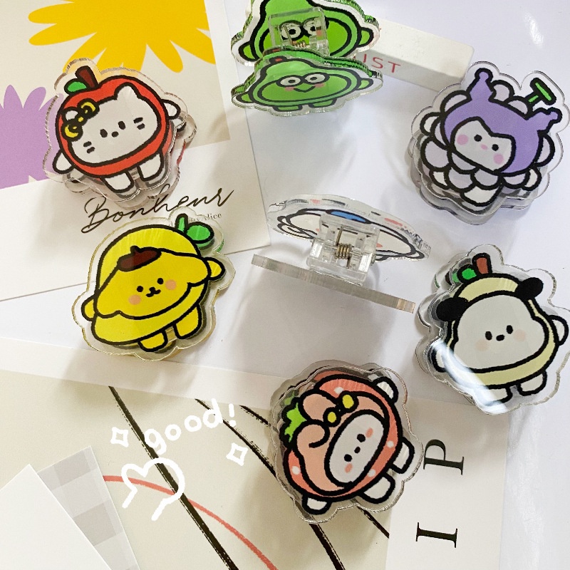 Kẹp Giấy Ghi Chú Bằng Acrylic Kiểu Hoạt Hình Dễ Thương Cho Bé Gái