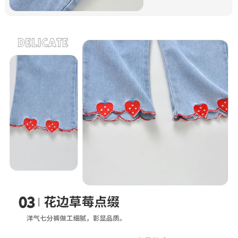 Quần Jean Mỏng Thời Trang Mùa Hè Phong Cách Mới Cho Bé Gái