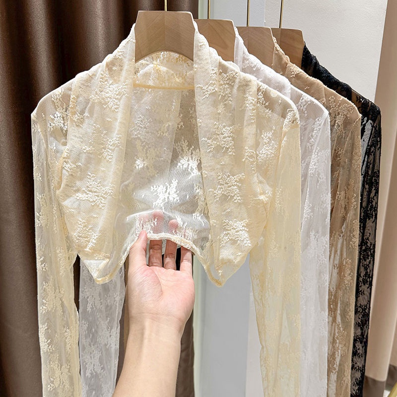 Áo Khoác Sườn Xám Phối Ren Lưới Chống Nắng Thời Trang Mùa Hè Dành Cho Nữ