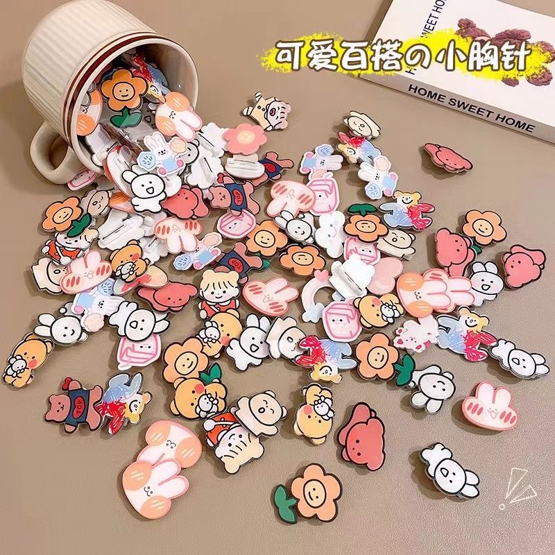 💗100% hàng sẵn sàng💗Phim hoạt hình dễ thương công chúa trâm cài áo bé trai và bé gái siêu dễ thương trâm cài áo phong cách nổ đa năng